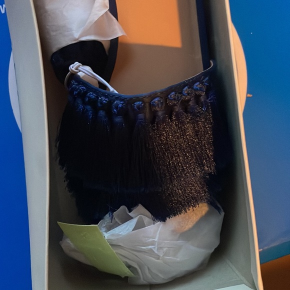 Women's Benetta Tassel Slide Sandals Blue-B1 - Picture 7 of 7